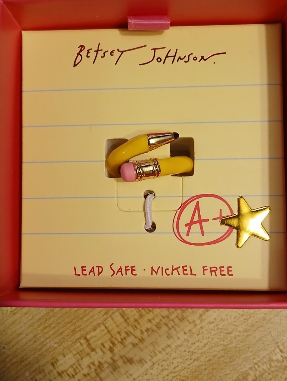 Betsey Johnson NWT/NIB Adjustable Pencil Ring